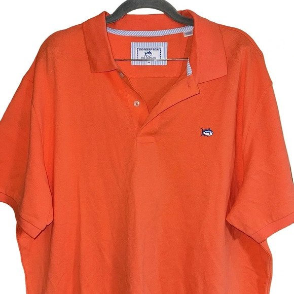 Southern Tide Short Sleeve Orange Polo Shirt Size XL - Picture 2 of 8